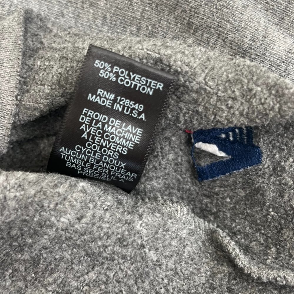 Aviator Nation Gray Cropped Crewneck with Rainbow Sleeve Stripes - Picture 4 of 8